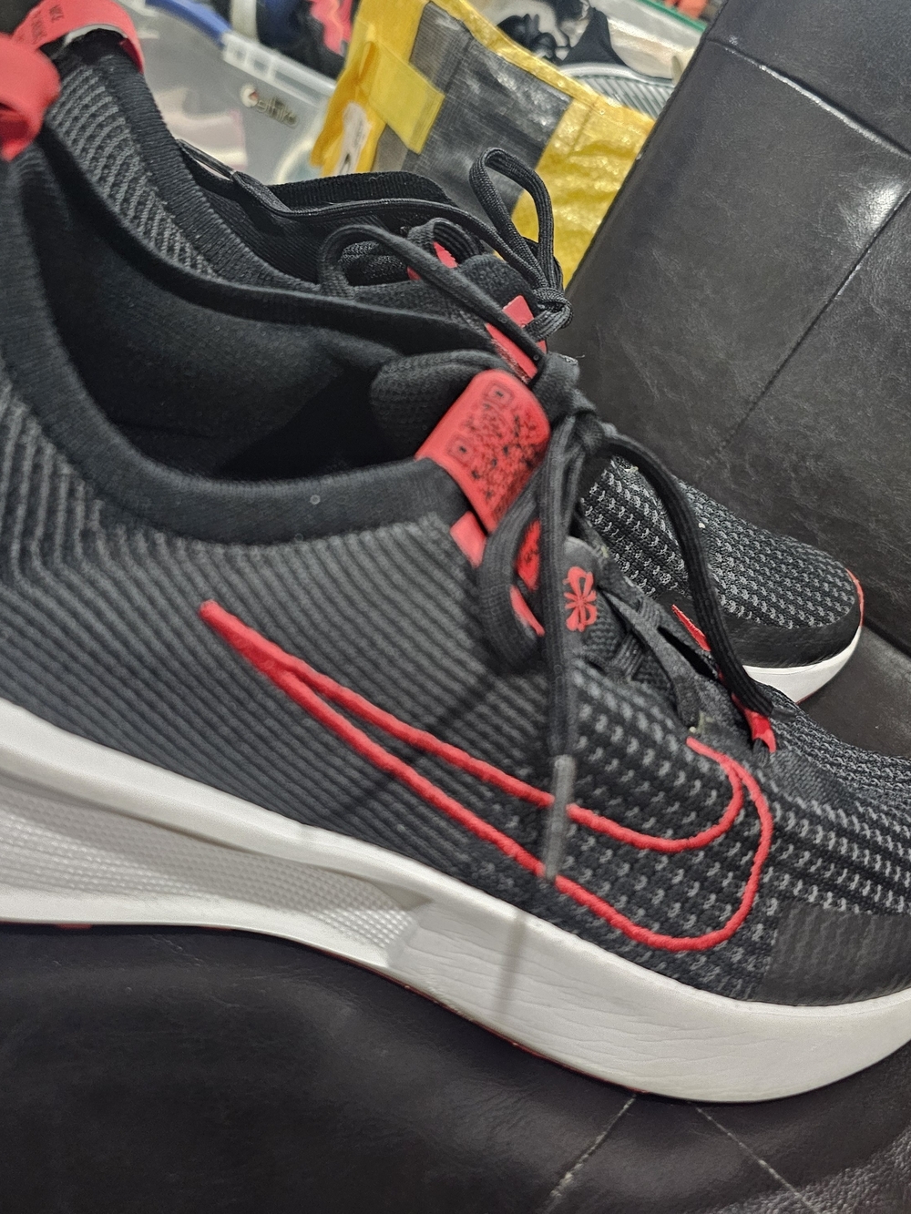 Men's Black and Red Athletic Running Shoes